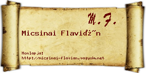 Micsinai Flavián névjegykártya